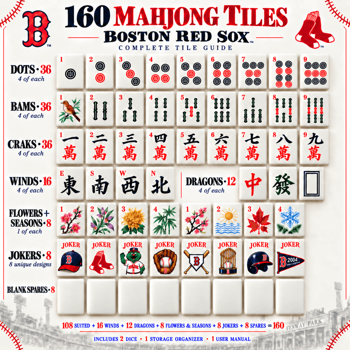 Premium BRX Mahjong Tiles Set TTMH