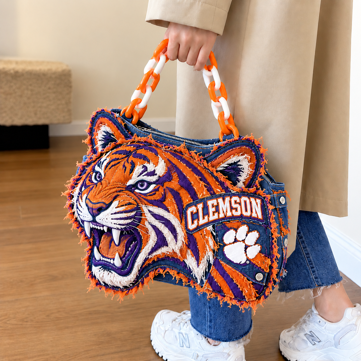 CTFB Sculptural Embroidered Denim Handbag NTKO