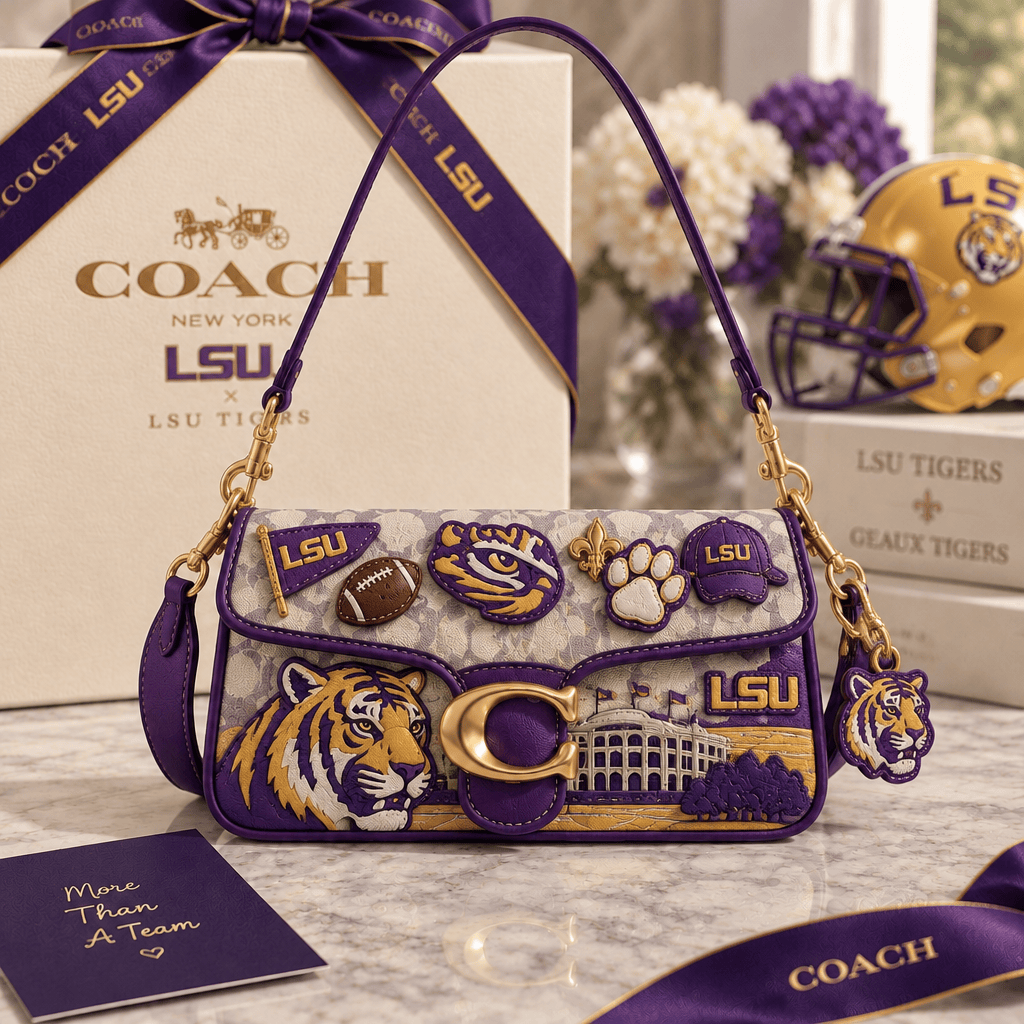 Premium LSU Coach Shoulder Cross With Charm LNTH