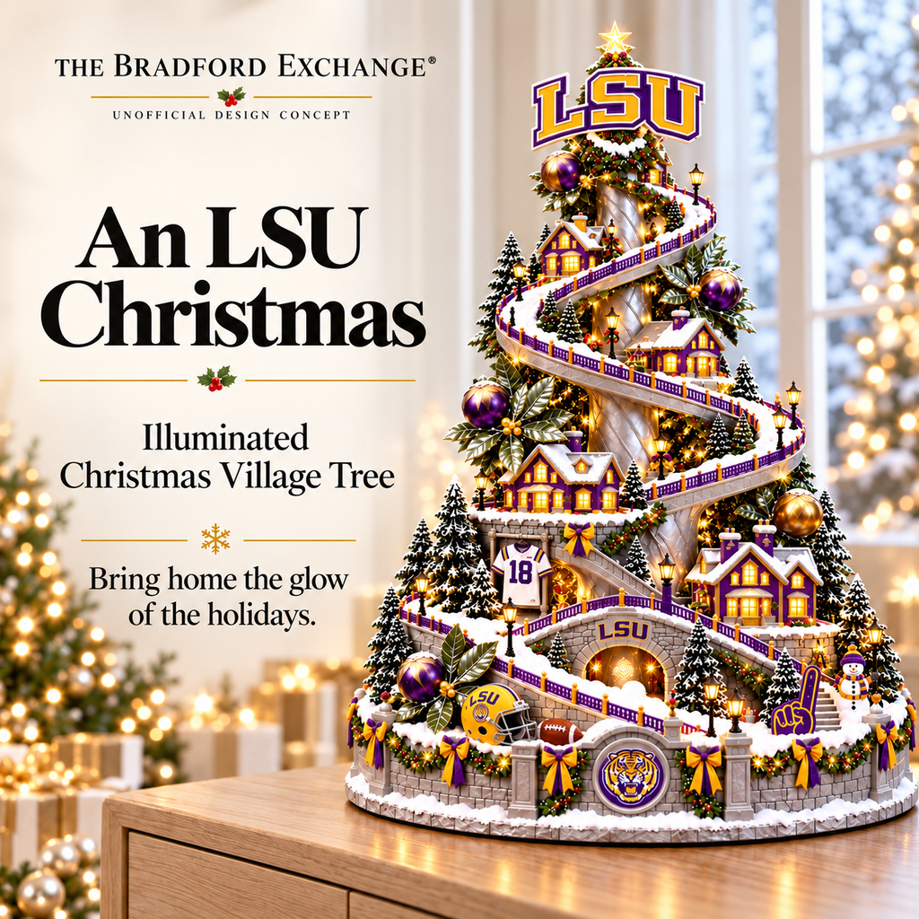 LSU Christmas Village Tree DNBN