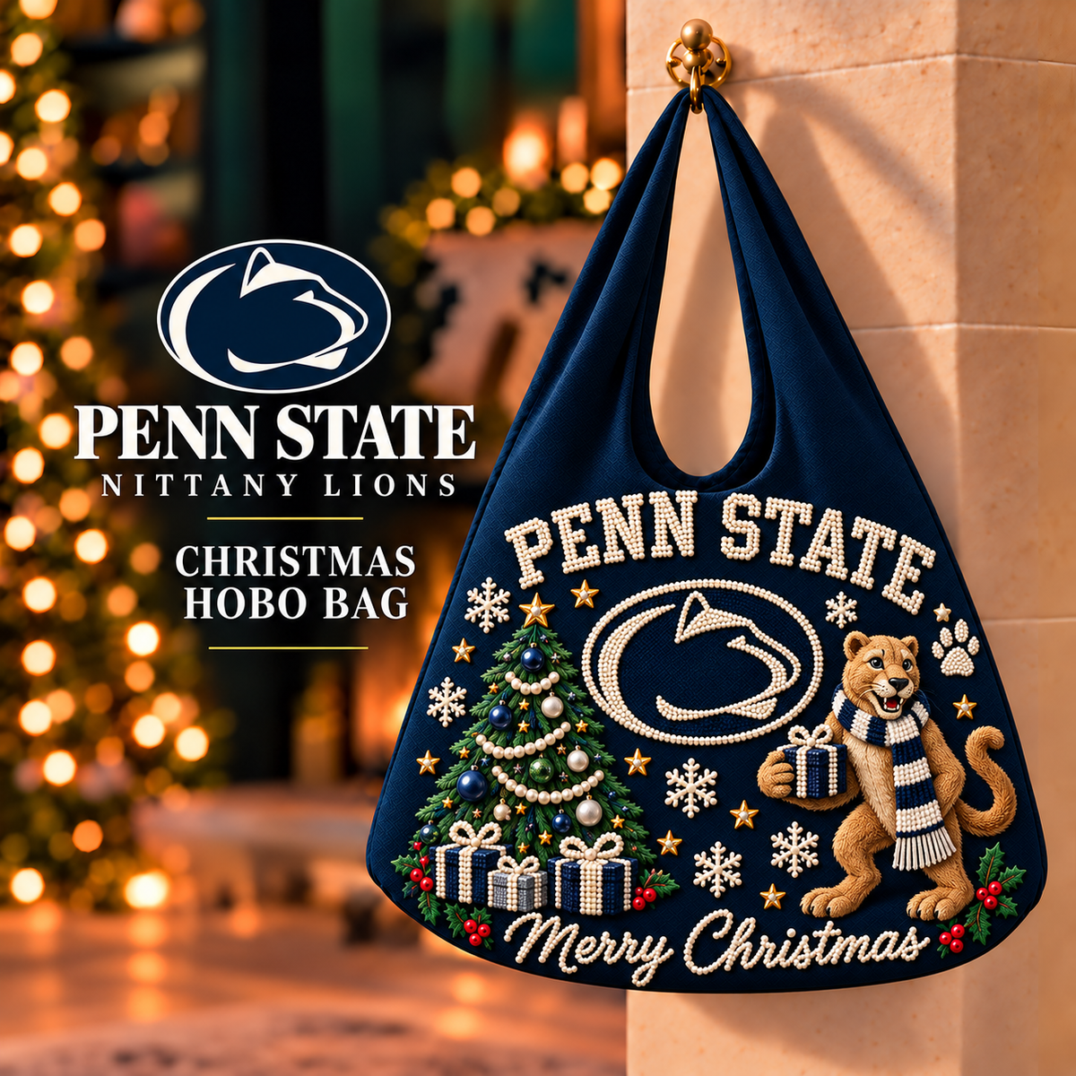 Premium PSNL Pearl-Embellished Christmas Hobo Bag PVNA