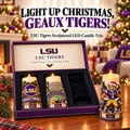 Premium LSU Sculptural LED Candle Trio NTVA