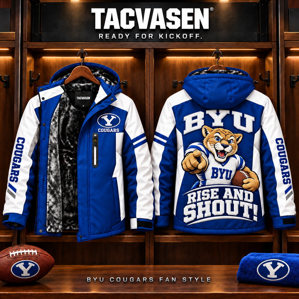 BYU Windproof Warm Ski Coat DNBN
