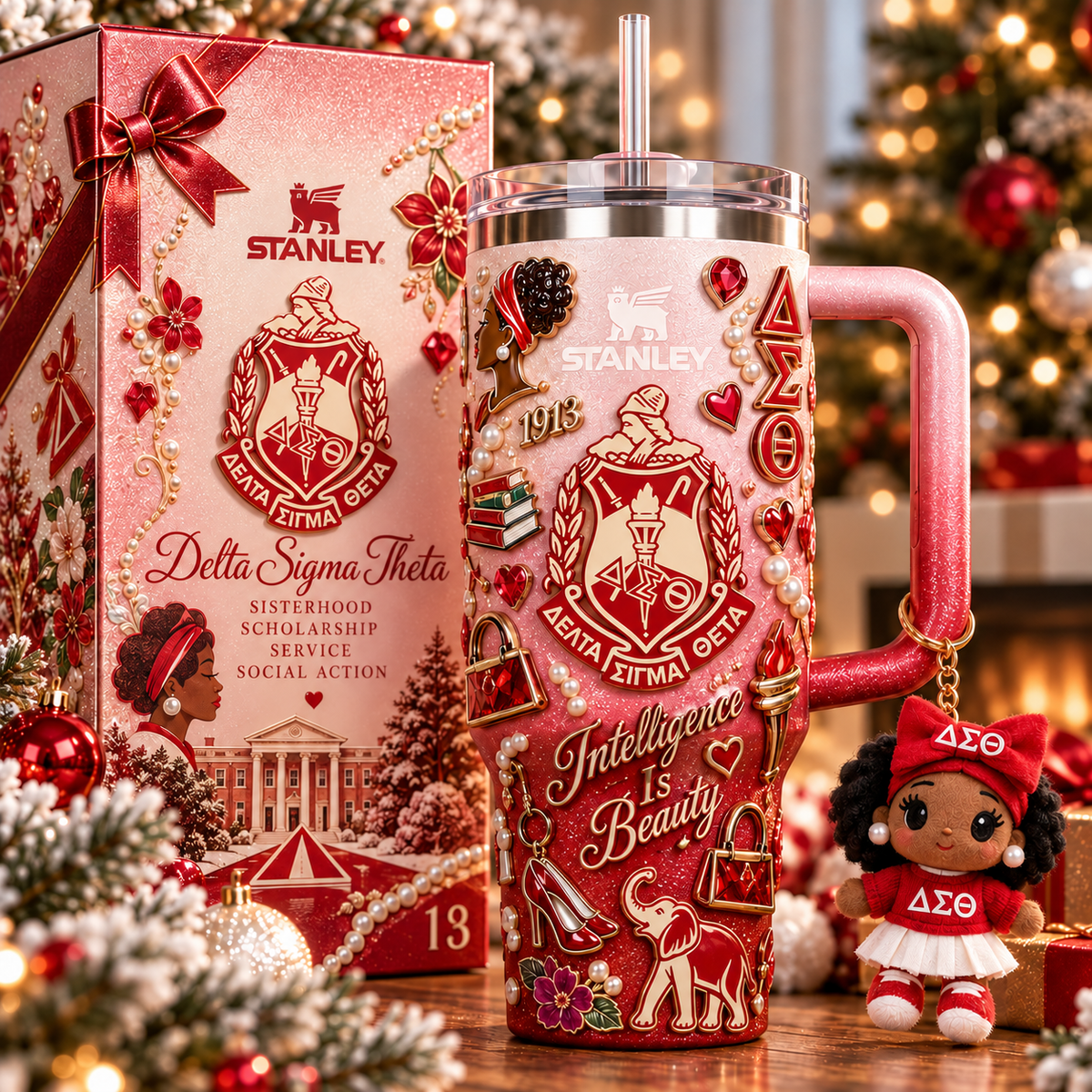 DST 40oz 3D Embossed Glitter Tumbler Collector Edition TTNL