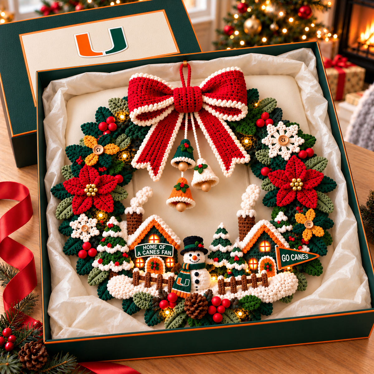 MHC Christmas Village Crochet-Style Wreath PNPA