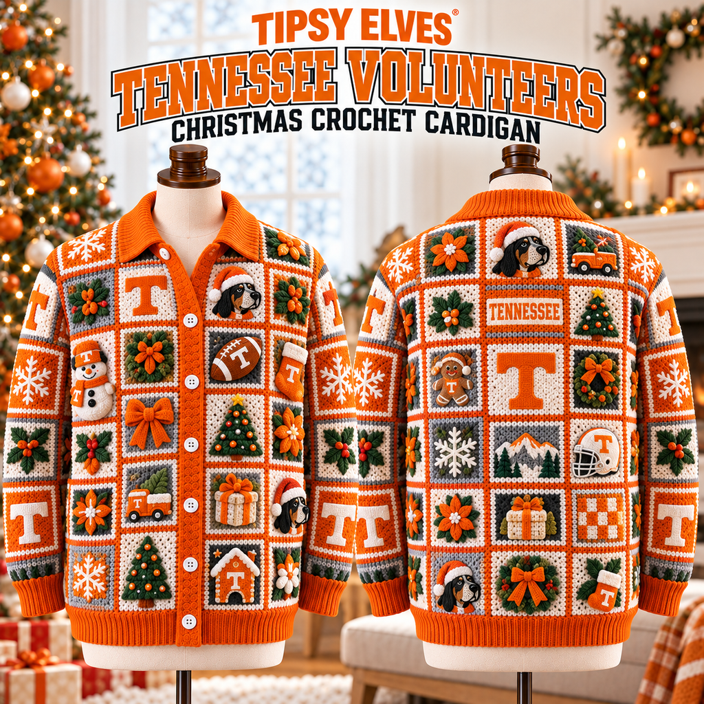 TVF Premium 3D Christmas Crochet Patchwork Cardigan NTNA