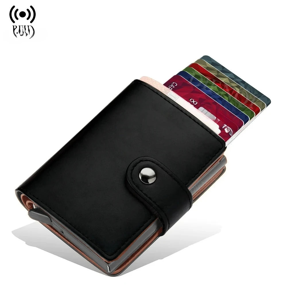 Rfid Micrfiber Leather Mens Wallets Pop Up Bank Credit Card Holder Wallet Money Bag Clutch Coin Purse Male Smart Wallets for Men