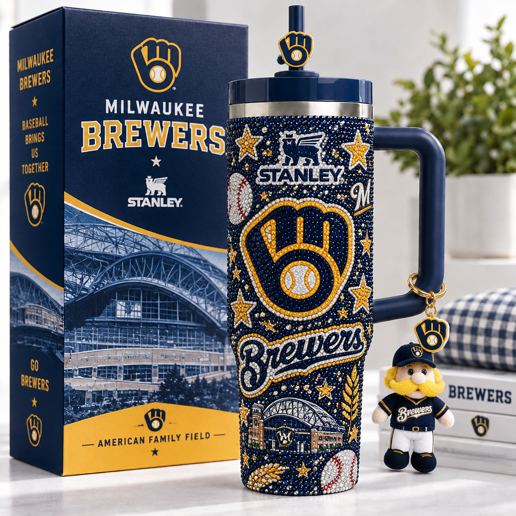 Milwaukee Brewers 40oz Tumbler With Handle TTNL